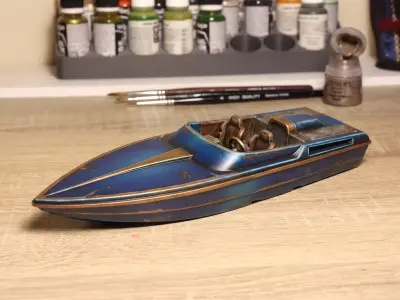 Speed boat 3D print model by luis77
