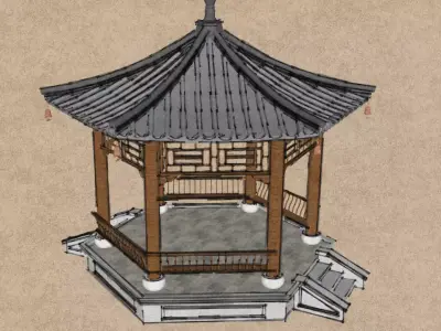 Chinese pavilion 3D model 3D model