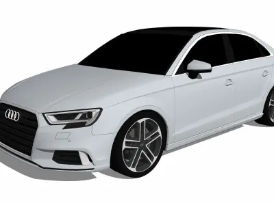2017 Audi A3 Sedan Low-poly 3D model