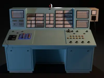 Old Industrial Control Panel 3D model