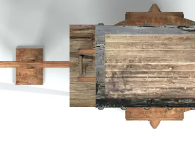 Old Chinese Qin-Han Dynasty Style  Horse Drawn Carriage 3D model
