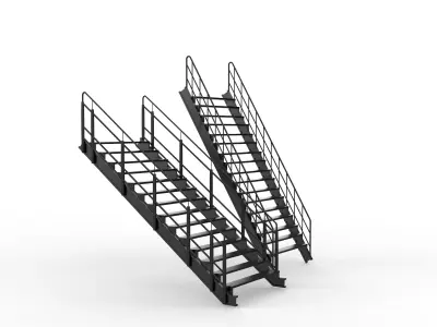 Industrial stairs 3D model