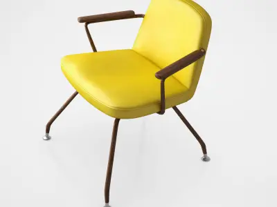 Mid-Century Spider Chair Yellow 3D model