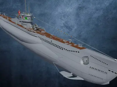 U-Boot Typ VIID detailed 3D model