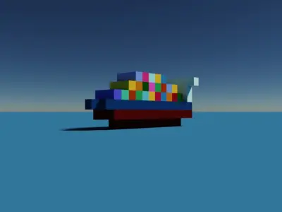 Tiny Voxel Ship 3D model