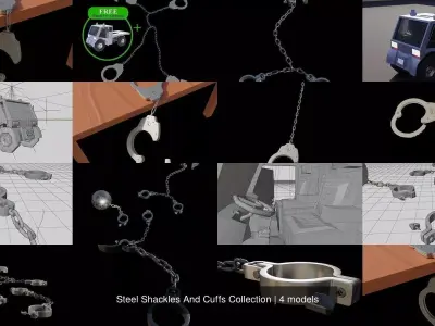 Steel Shackles And Cuffs Collection 3D Model Pack