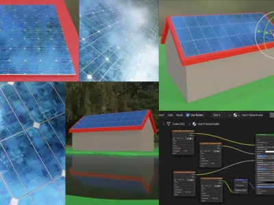 Simple Solar Roof Module 8x6 Low-poly 3D model