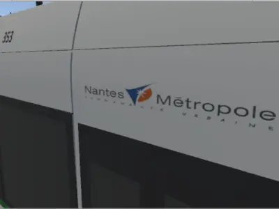 Tramway Bombardier incentro Adtranz Nantes France 3D model
