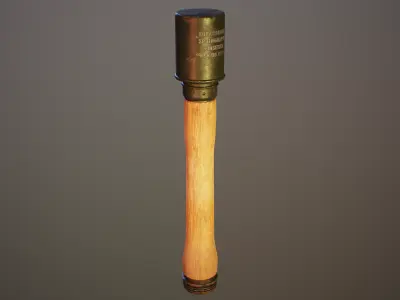 German M24 stick grenade Low-poly 3D model