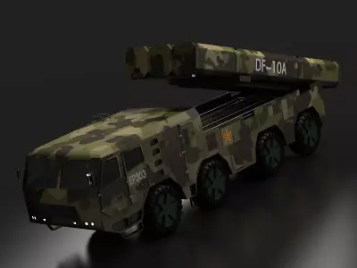 Chinese Second Artillery Long Sword Cruise Dongfeng missile 3D model