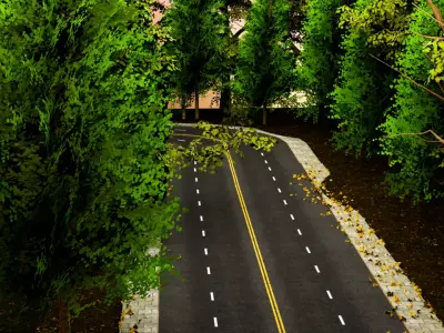 Realistic Car Road Scene Blender File 3D model 3D model