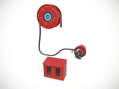 Fire Hose reel Low-poly 3D model get