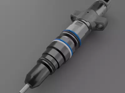 High Pressure Diesel Injector - Large Engine Full Assembly  3D model