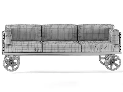 Sofa Industrial Revolution dark 3D model