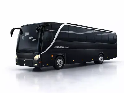 Luxury Low Poly Coach Bus 3D Model 03 Low-poly 3D model