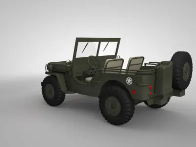 Willys JEEP Low-poly 3D model purchase