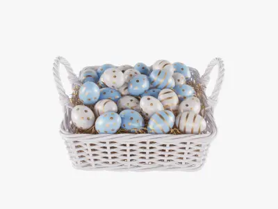  White Easter Eggs Baskets 