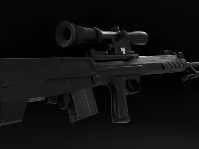 Low Poly Chinese QBU-88 Sniper Rifle Low-poly 3D model
