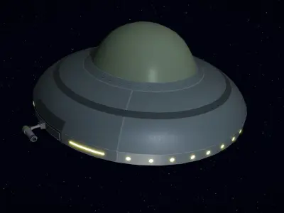 UFO Battleship Free low-poly 3D model