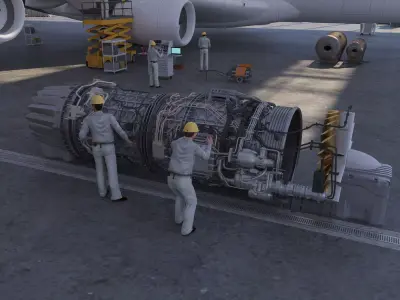 Aircraft maintenance factory 3D model