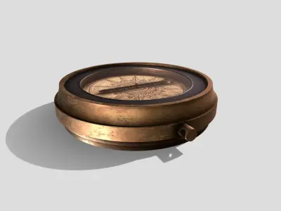 Antique Compass Low-poly 3D model