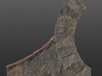 Teleporter game-ready low poly brick wall Low-poly 3D model