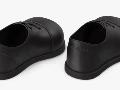 Cartoon Leather Shoes Black 3D model