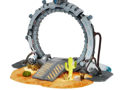 Sci-Fi Portal Gateway  Low-poly 3D model