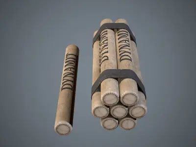 Dynamite sticks Low-poly 3D model