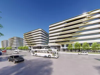 SU model of modern linear of office and commercial buildings 3D model