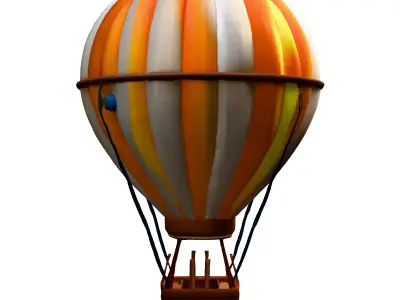 Stylized LowPoly Hot Air Balloon Low-poly 3D model