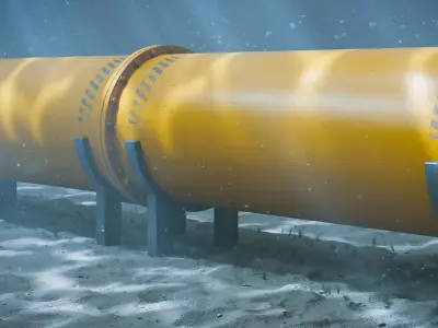 Nord Stream underwater gas pipeline Low-poly 3D model