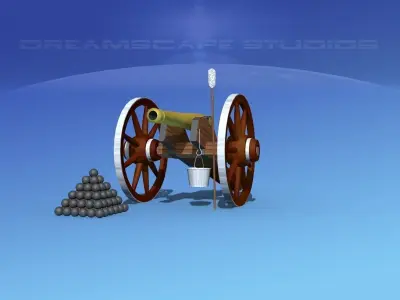 Model 1841 6lb field cannon 3D model