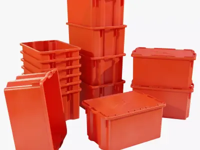 Plastic Crates 3D model purchase