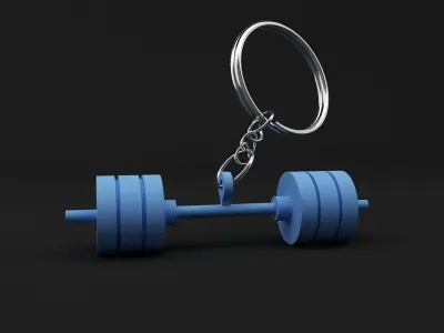 Dumbbell keychain 3D print model