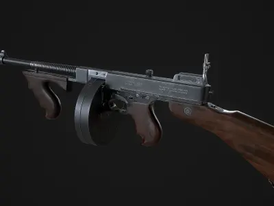 M1928a1 Thompson Low-poly 3D model