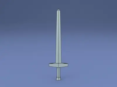 Stylized simple sword Free low-poly 3D model