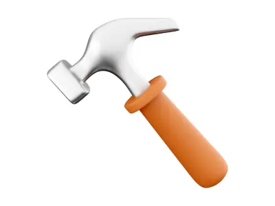 Hand hammer cartoon icon 3D model