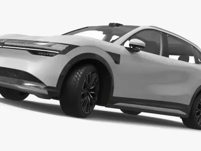 Zeekr 7X Modern Pearl White Crossover Rigged for Cinema 4D 3D model