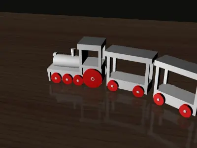 Toy Train 3d Modeling Low-poly 3D model
