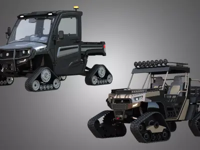 Off Road Dune Buggies - with Tracks System 2 in 1 3D Model Pack
