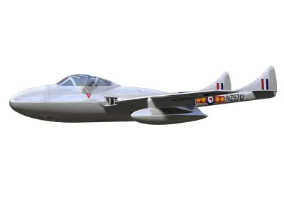 de Havilland DH100 Vampire T11 3D model buy