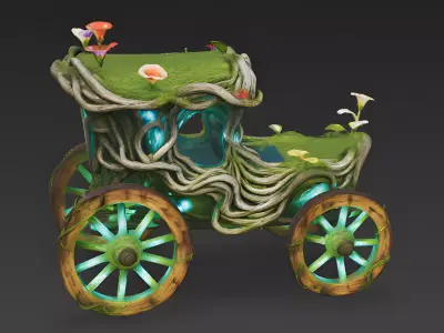 Nature Grace Living Elven Carriage 3D Model Low-poly 3D model