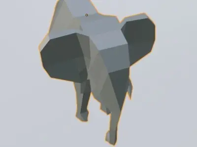 Elephant Low Poly Low-poly 3D model purchase