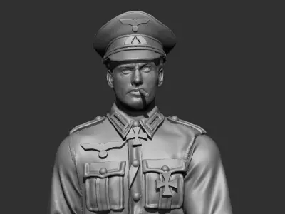German Officer 3 ww2 3D print model