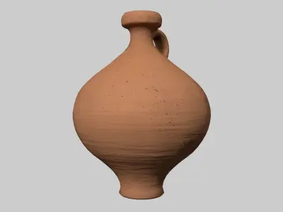 Antique clay jug 01 3D model