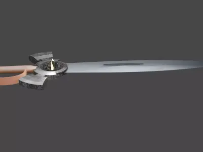 Medieval sword design with gemstone Free low-poly 3D model