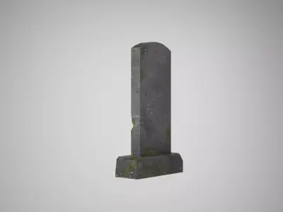 Old Mossy Gravestone Monument Low-poly 3D model