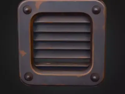 Rustic Vent Grille Low-poly 3D model