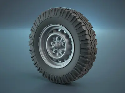 GAZ-67 and BA-64 Wheel High-Poly 3D model